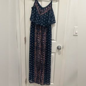 Floral Express maxi dress never worn! Navy blue and purple paisley